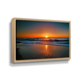 Art Wall Sunset Bay III by Steve Ainsworth 4 Piece Floater Framed Photographic Print on Canvas Set