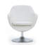 Fauteuil pivotant rembourré en cuir blanc Caisson-21419357