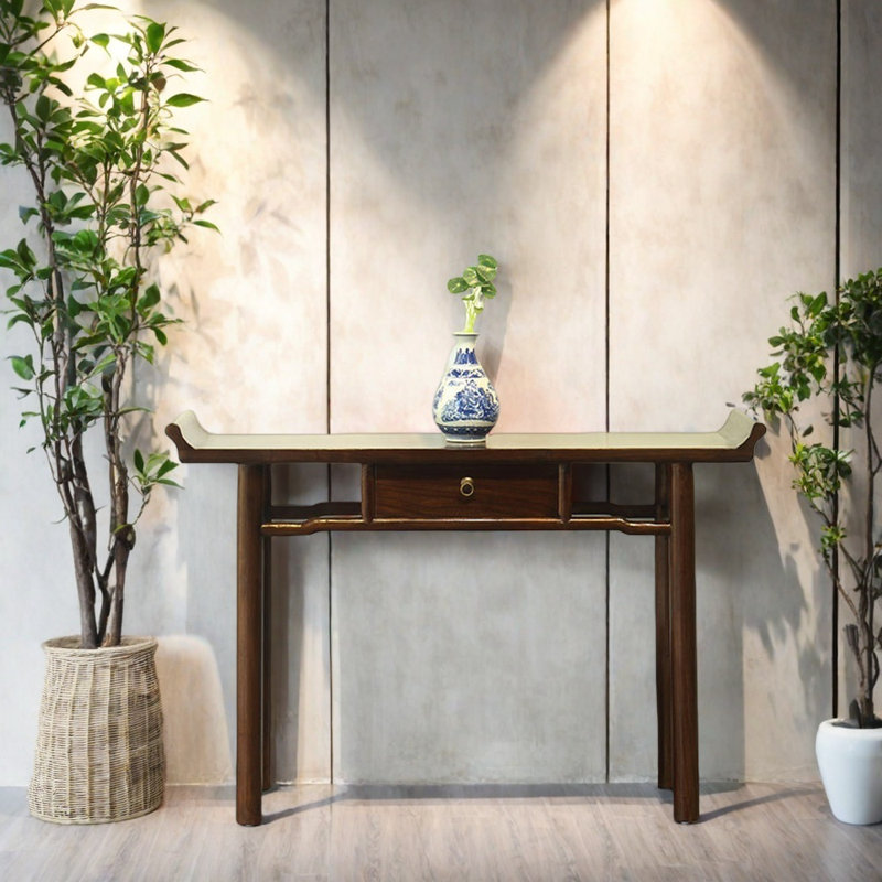 Console d'entrée en bois d'orme