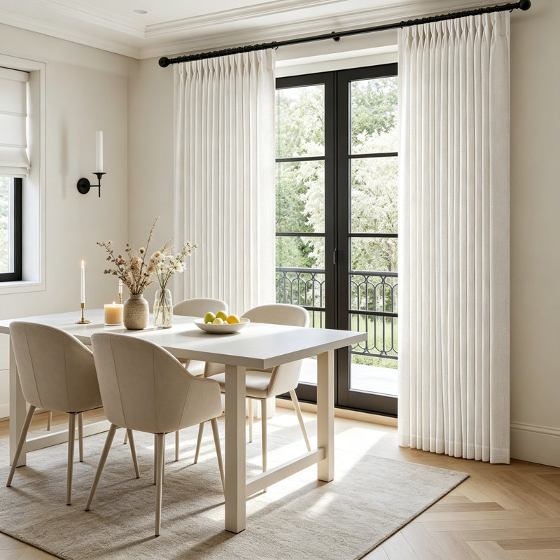 Rideaux en lin plissés naturels 52 x 105 x 2 panneaux