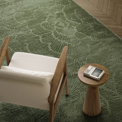Tapis Abani Rugs Malynn PDE110A lavable à la machine à motif floral vert