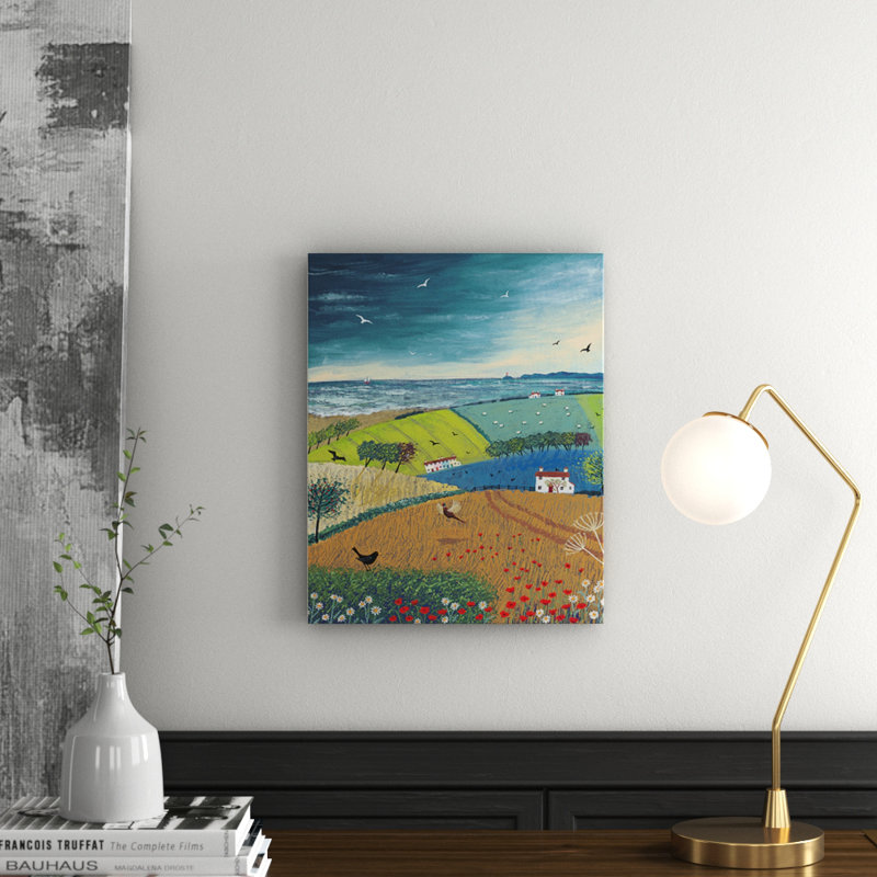 Sea Breeze by Jo Grundy - No Frame Painting, 40cm H x 30cm W x 1.3cm D, Yellow
