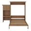 Grand lit escamotable en bois avec tablettes, conception classique à persiennes-230653119