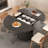 Dining Table For 4-6,63“Extendable Round Kitchen Dining Room Table With 2-Tier Storage Shelf, Space Saving Expandable Wood Oval Circle Dinner Furniture With Pedestal Base-2133604544