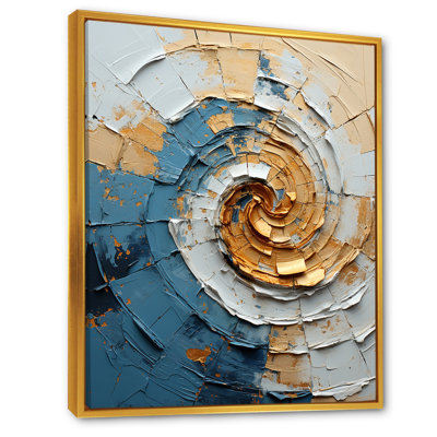 Décoration murale bleu et or tourbillon intemporel I - Abstract Spirals_106209