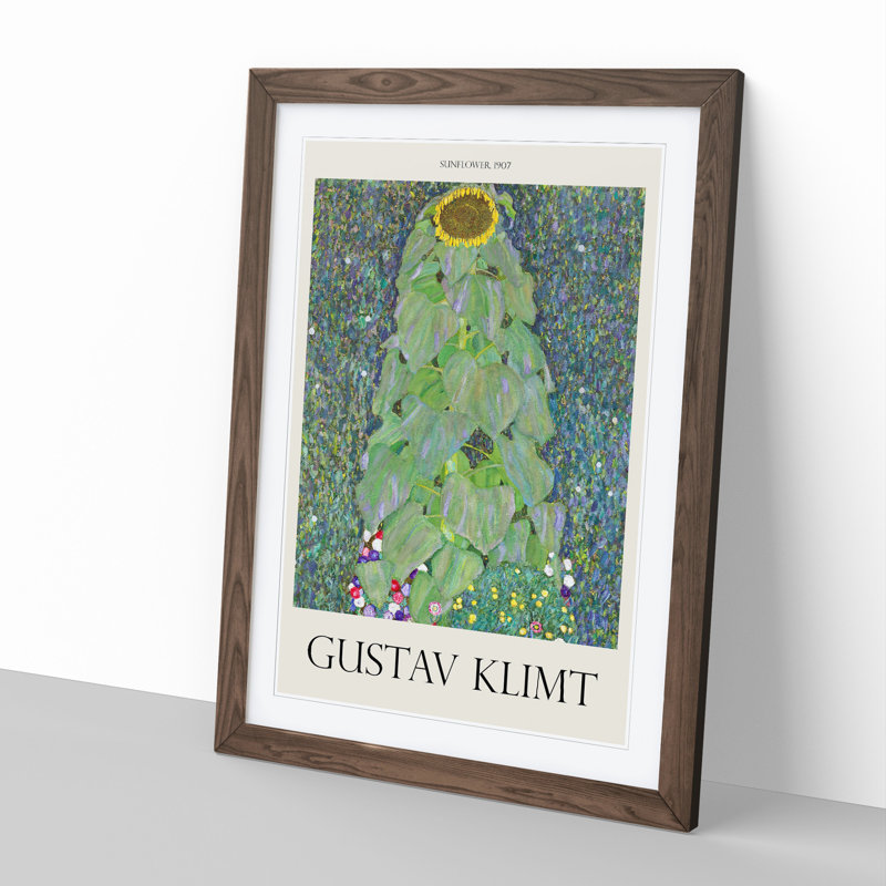 The Sunflower Vol.2 by Gustav Klimt - Picture Frame Painting, Walnut Framed, 65cm H x 48cm W x 2cm D