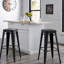 Art Backless Industrial Bar Stools  2 Pack , 30" Seat, Distressed Black Finish, Lightweight And Stackable, Suitable For Commercial Kitchens, 17" Width Depth, Abs Filler Kitchen Spaces, Abs+Pc