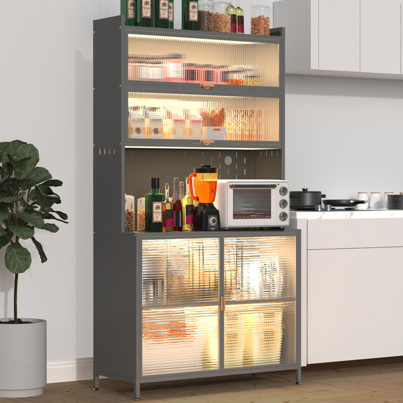 Garde-manger de 73 po de hauteur, Gris