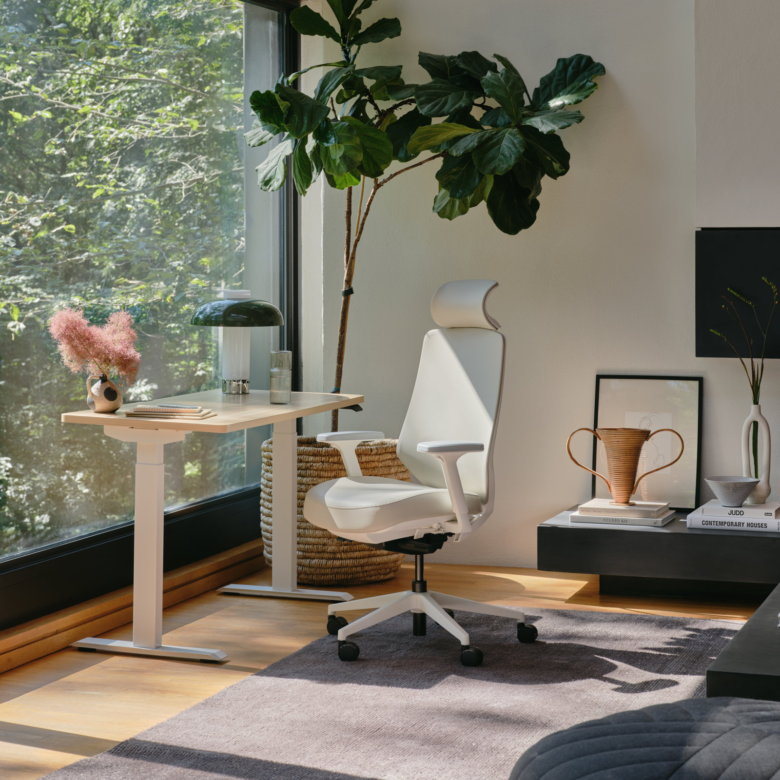Ergonomic Chair Pro - Vegan Leather, Limestone, White