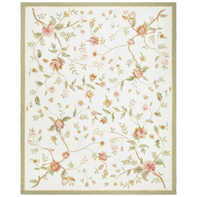 Kinchen Hand Hooked Wool Floral Rug