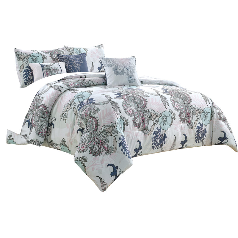 Floral Comforter, Queen Comforter + 5 Additional Pieces
