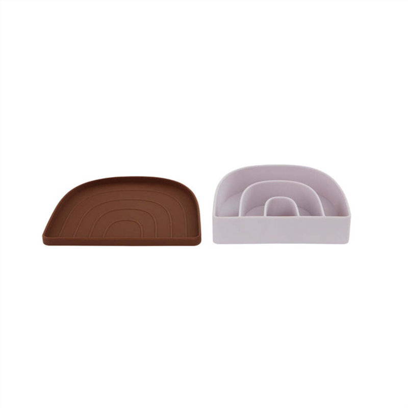 Rainbow Silicone Appetizer Plate, Caramel/Lavender