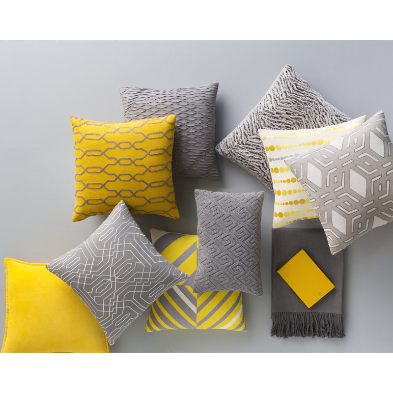 Coussin intérieur 100% coton Almendra, H 18 po x l 18" x P 4 po, Menthe / orange / blanc