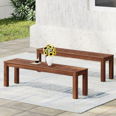 Banc rustique en bois 62,67 po - bancs de 2 matériaux solides, texture 2
