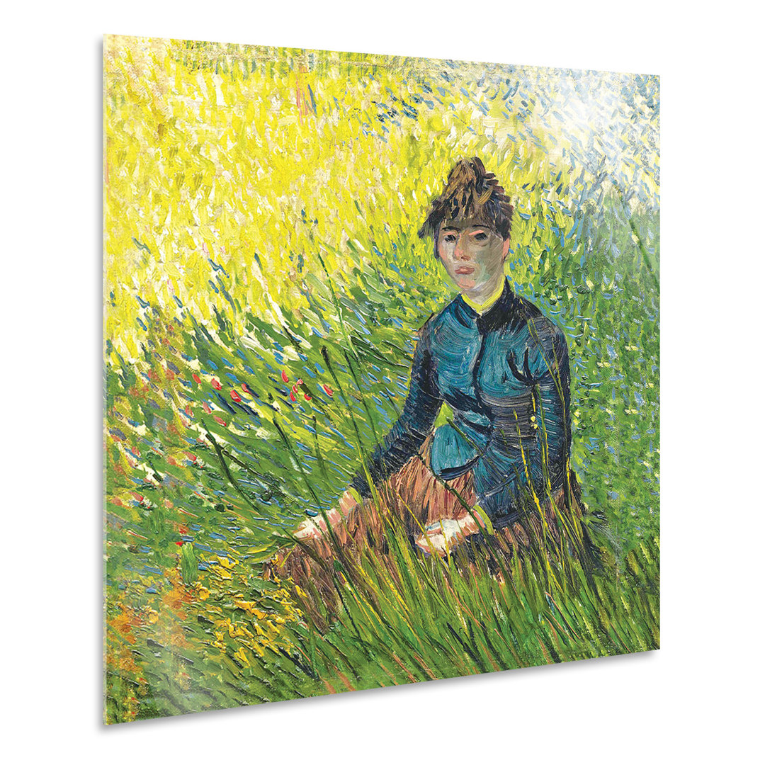 Glasbild Frau in einem Weizenfeld von Vincent Van Gogh