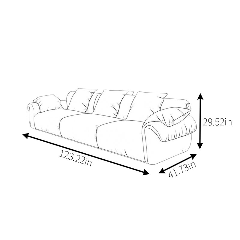 Canapé rétro de luxe léger français, 3, H 29,52 po x l 123,22 po x P 41,73 po