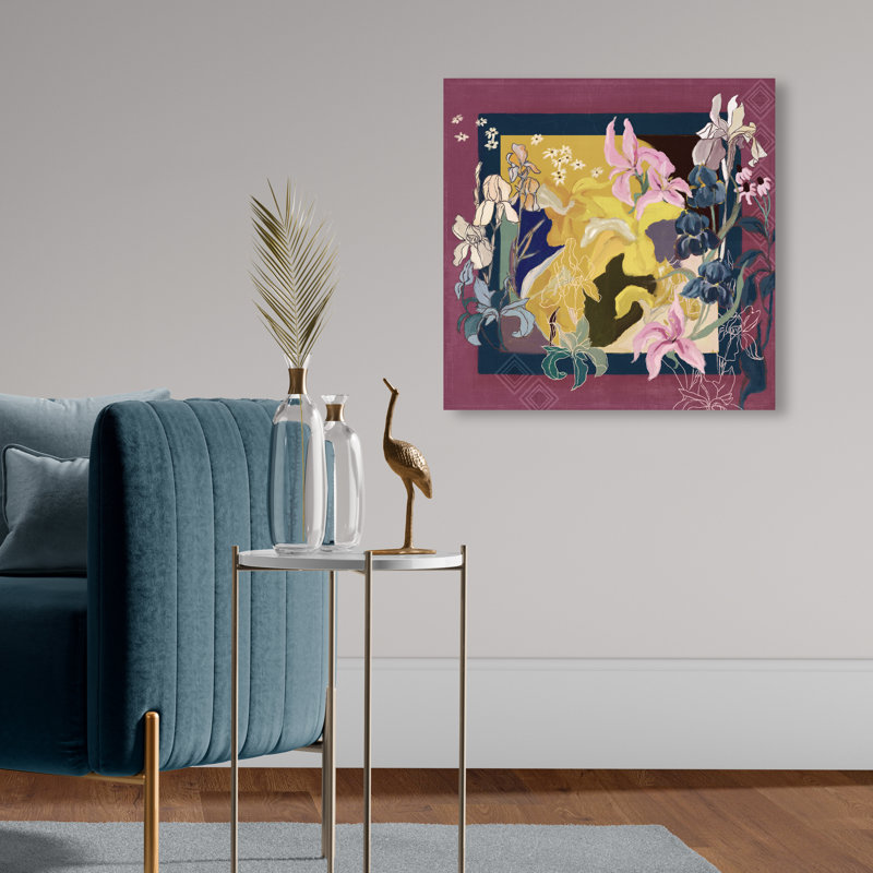 Layered Bloom Canvas Floral & Botanical Print by Oliver Gal, Black Frame, 12 x 12, 20"H x 20"W, Gallery Wrapped