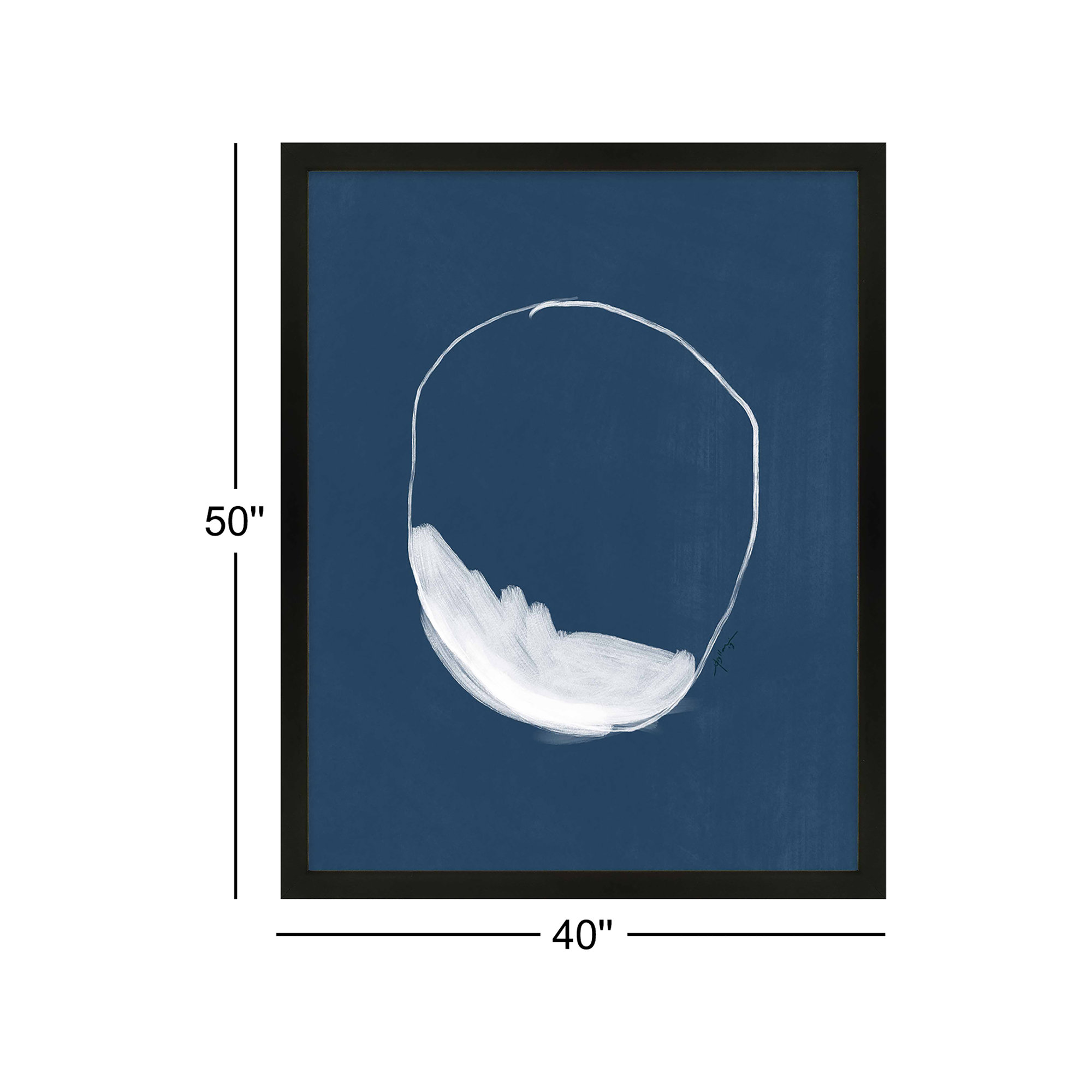 Abstract In Blue by Eleni Psyllaki For Paradissi Digital Art, Black Canvas, 50" H x 40" W