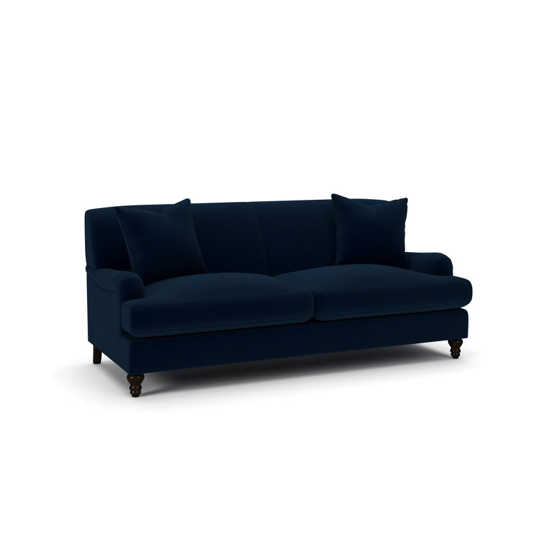 Walters Tight Back Sofa, Bella Ink Blue Performance Velvet