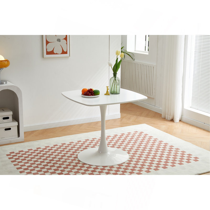 Table de salle à manger 31,5 "pour 2 à 4 personnes, Blanc, H 28,74 po x l 31,5 po x P 31,5 po, Blanc