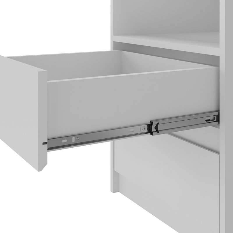 Table de chevet 2 tiroirs Jerem, Blanc