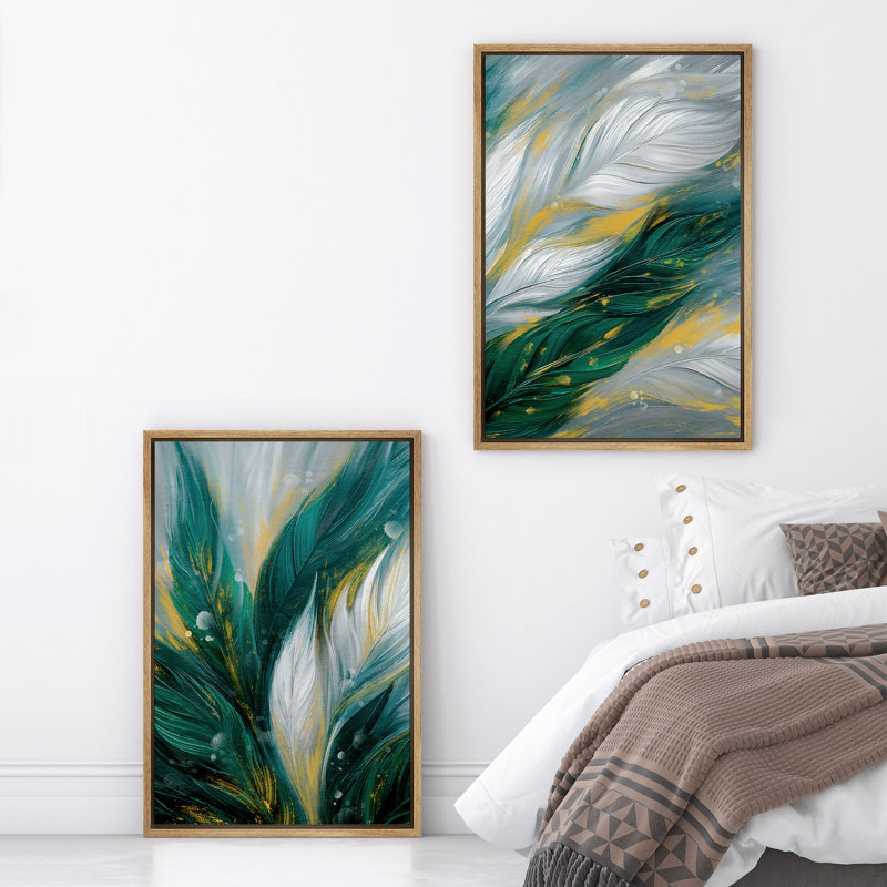 Emerald Green Feather, Naturel, H 24 po x l 16 po