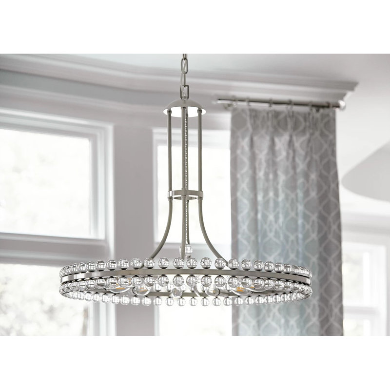 Clover 12-Light Crystal Pendant, 22.5", Aged Brass