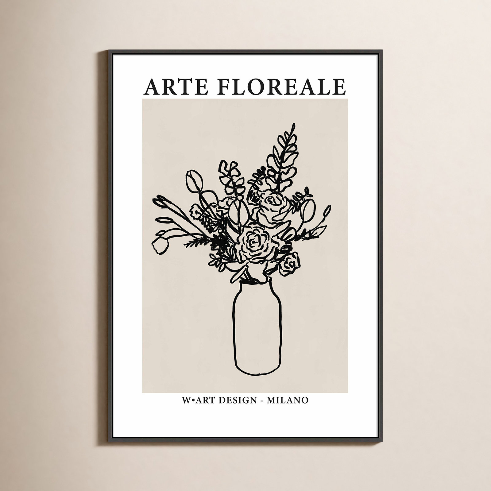 Arte Floreale 2 by Romina Gadler, Black Canvas Framed, 38" H x 26.5" W