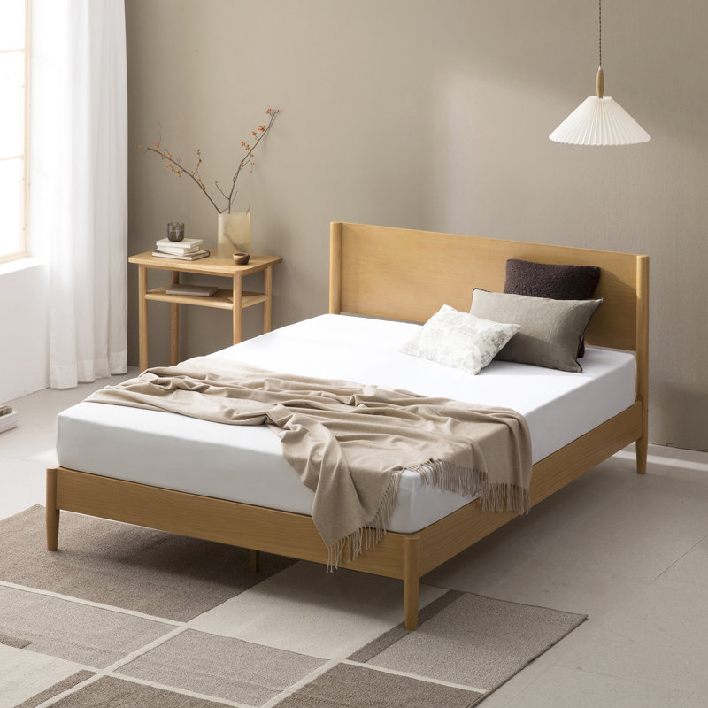 Whitman Low Profile Mid-Century Modern Platform Bed, Complet/Double, Brown
