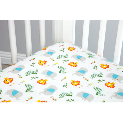 Juba Animals Cotton Blend 2 - Piece Standard Crib Sheet Set