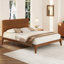 Lit plateforme moderne en bois de bambou de taille moyenne de 12 pouces avec support en lattes de bois, aucun sommier requis, assemblage facile-1213112139-1218755375