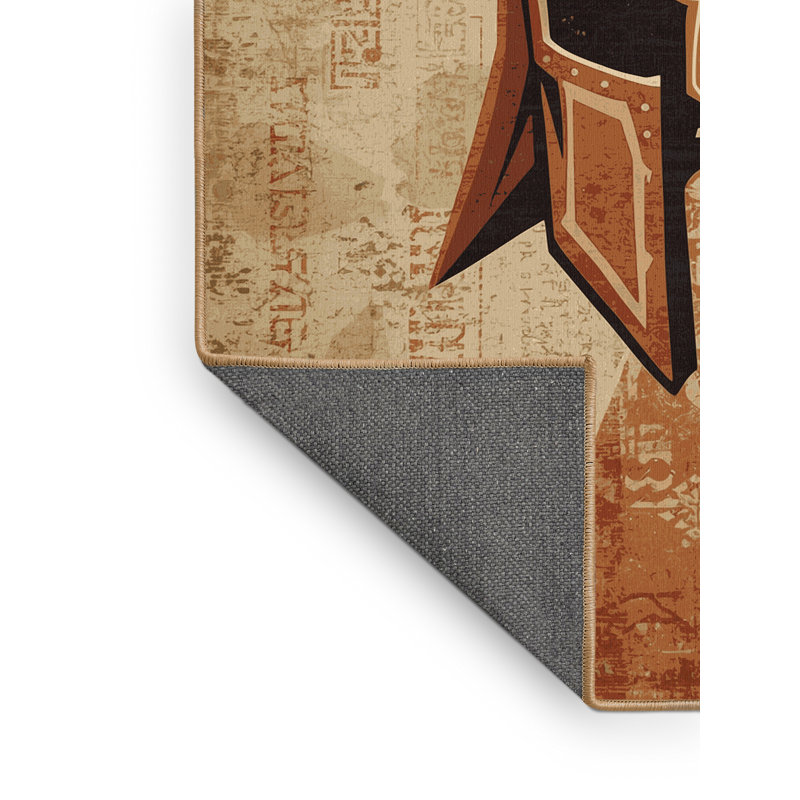 Tapis moelleux traditionnel moelleux de style rétro Somerset - reliure brun clair, 3x5