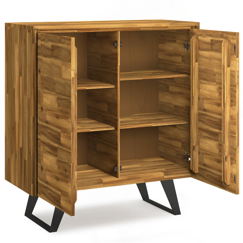 Lowry - Armoire de rangement moyenne - blé doré vieilli, Marron clair