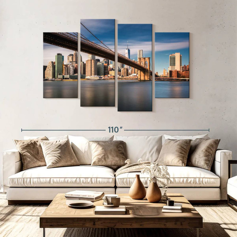 Nicci reliant le pont de Brooklyn, H 54 po x l 84 po