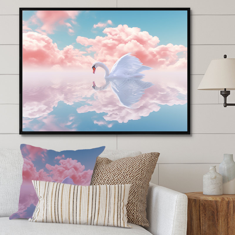 «Graceful Mirage Sawn Clouds», reproduction sur toile, Cadre flottant noir, H 12 po x l 20 po