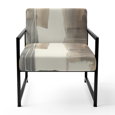Compson Glam Dancing Shape I - Upholstered Modern Accent Arm Chair