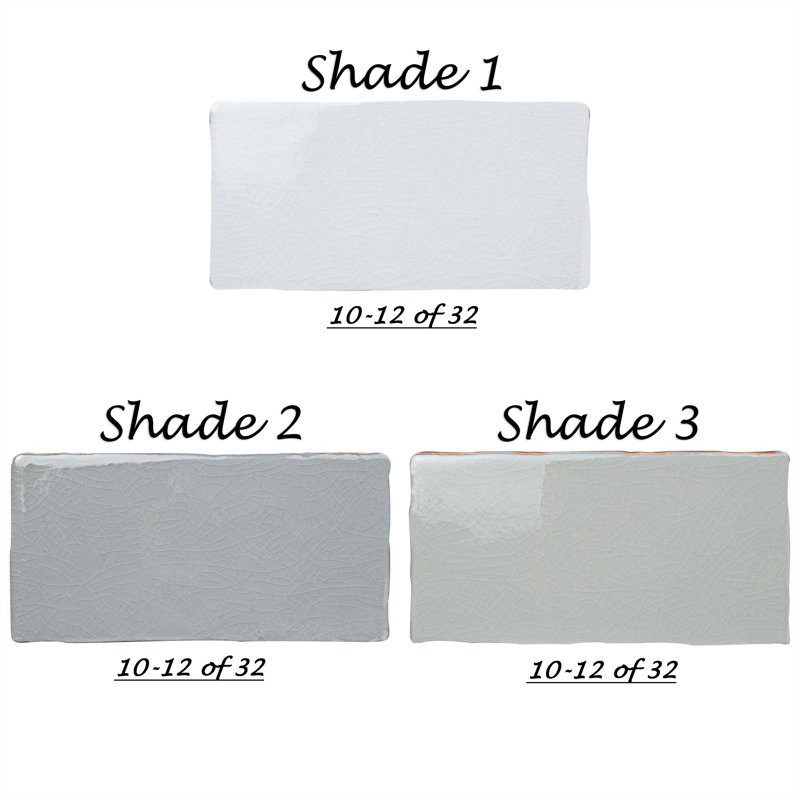 Antic Craquelle 3" x 6" Ceramic Brick Look Tile, Craquele Soho Gray
