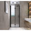 Porte de douche pliante 34 po x 72 po, verre trempé 1/4 po (6 mm), cadre en aluminium