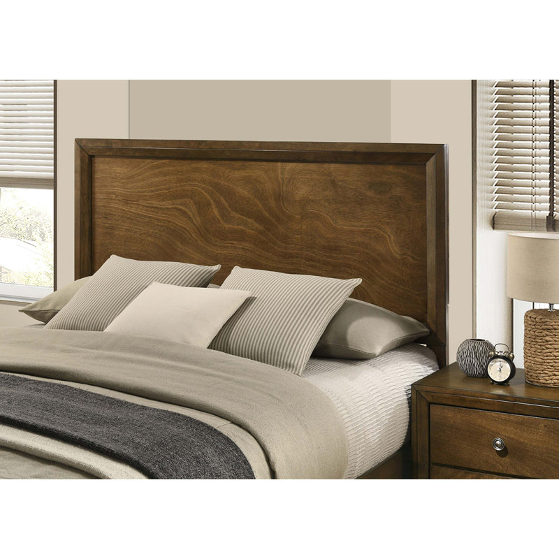 Mobilier de chambre à coucher à panneau en bois de noyer 1 pi, Lit double
