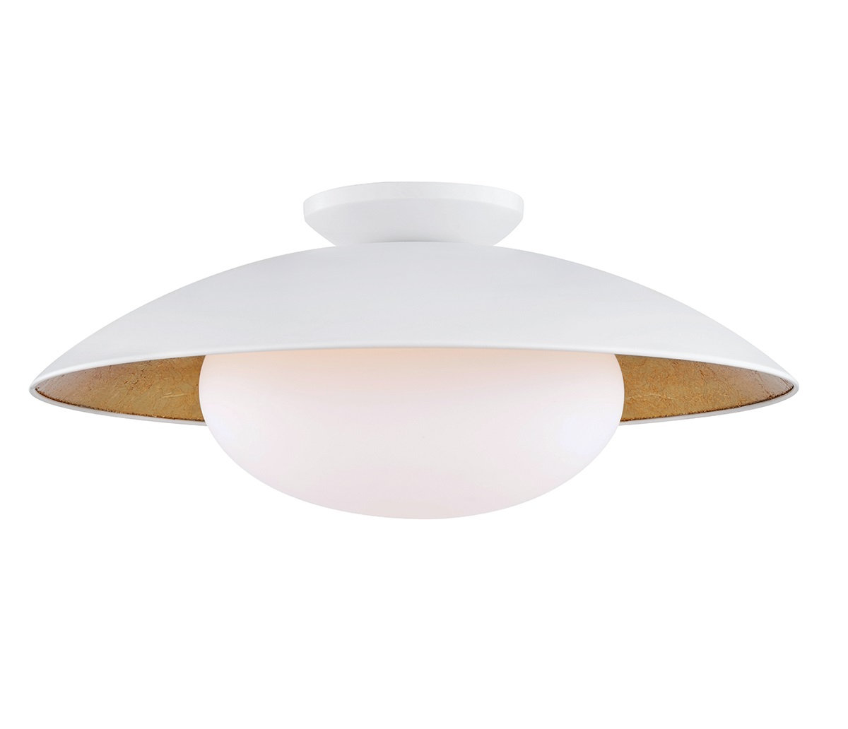Jason Single Light Flush Mount, White Lustro, 9'' H x 21'' W x 21'' D