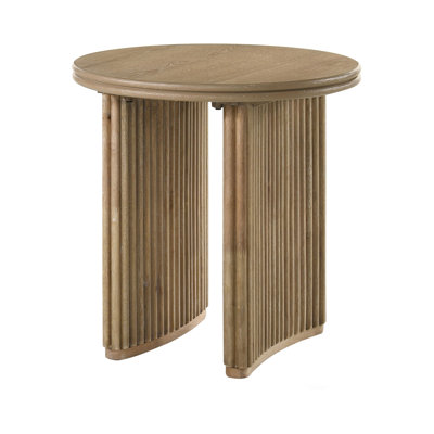23.9" W Transitional End Table, Brown