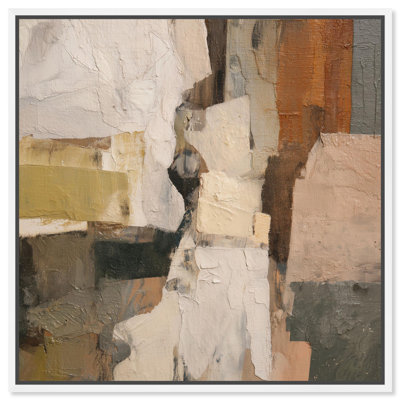 "Fissured Field I", reproduction d'art sur toile par Art Remedy, cadre blanc, 30 x 30