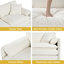 Chenille surdimensionnée avec 3 repose-pieds. Modulaire pour le salon. Coussins moelleux, beige, canapé-lit modulaire relaxant en chenille, beige. Appartement, confortable-121361883