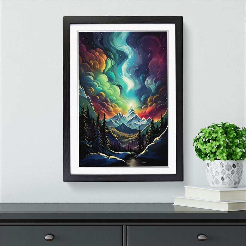Single Picture Frame Print on Wood, 34cm H x 25cm W, Black Framed
