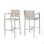 Tabourets 29,50 "avec structure en aluminium antirouille argenté, ensemble de 2