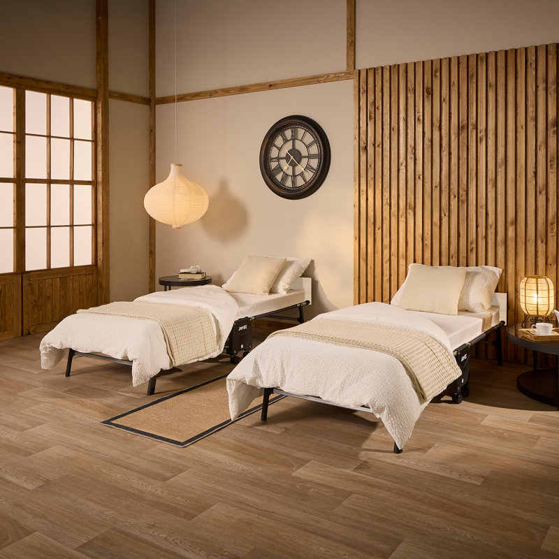  Lit de bébé pliant RE32 en chêne avec matelas confortable, simple 32 po x 77 po RE32