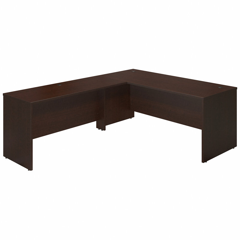 Bush Business Furniture Series C Elite Desk Shell with Return, Mocha Cherry, 29.85" H x 88.82" W x 71.02" D