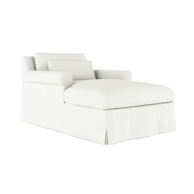 Ludlow Chaise Lounge, Plush Velvet Silver Streak, Weathered