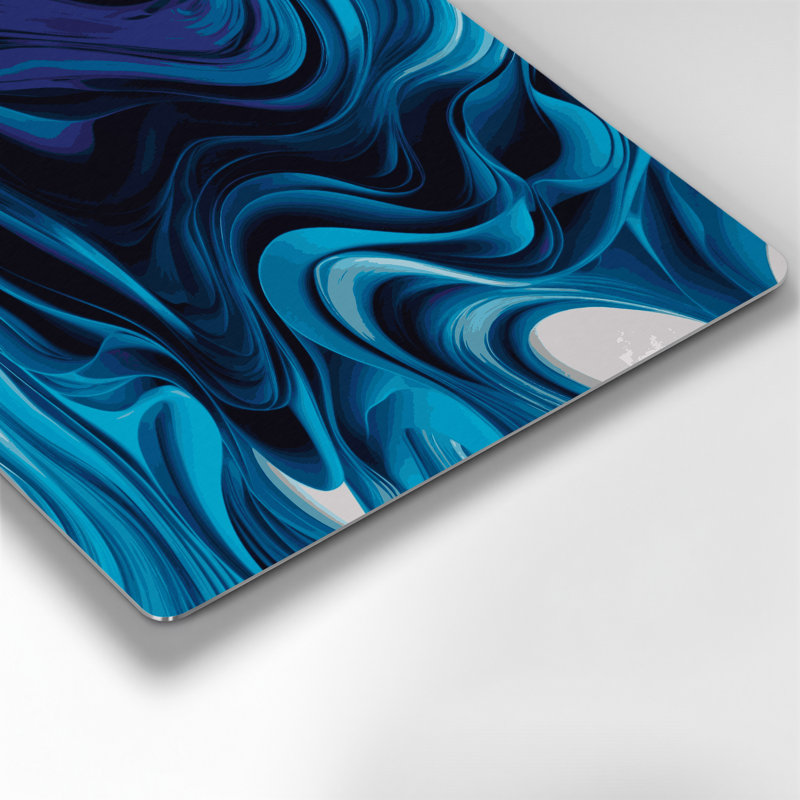 Art mural en métal dégradé abstrait bleu 47, H 12 po x l 12 po