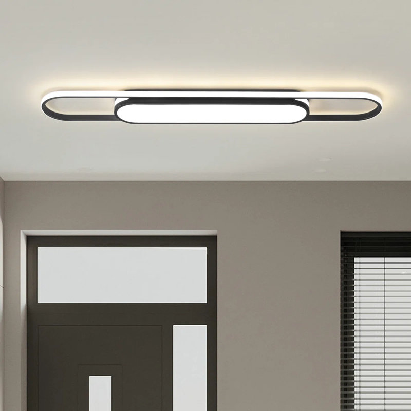 Plafonnier encastré 1 lumière Muscato, Noir, H 2,4 po x l 43,3 po x P 6,9 po